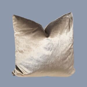 24x24” Silvery Grey Velvet Oversized Feather Pillow 63oz